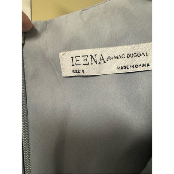 Mac Duggal NWT Flutter Sleeve Ruffle Tiered Gown in Slate Blue Size 8 - Picture 6 of 8